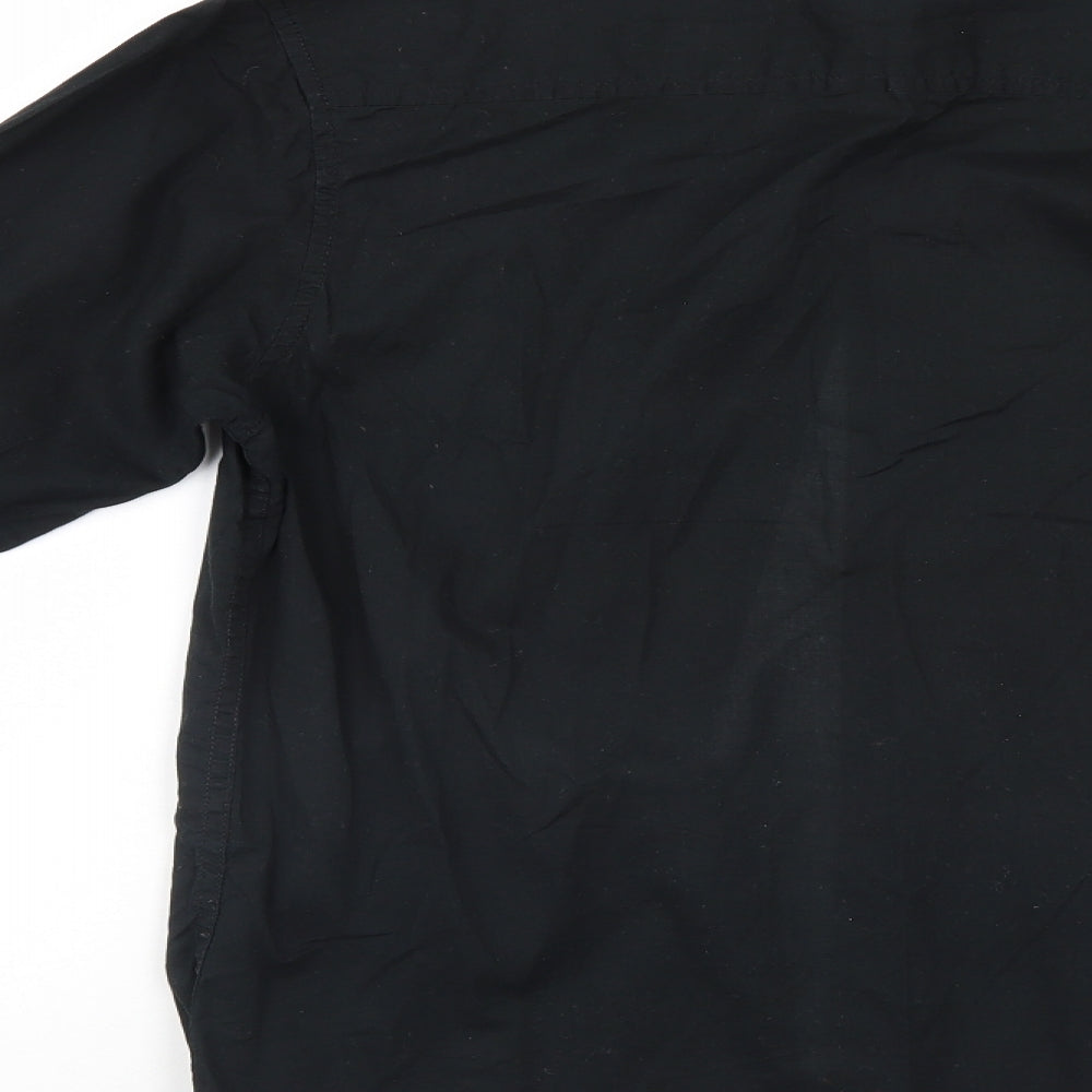 Mens UK Size S Cedar Wood State Black  Button-Up Long Sleeve Casual Shirt