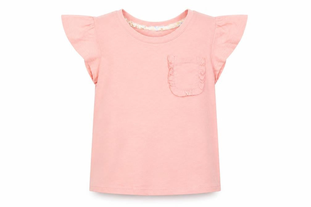 Front view of Nutmeg girls’ pink basic polo, size 5-6, years