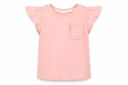 Front view of Nutmeg girls’ pink basic polo, size 5-6, years