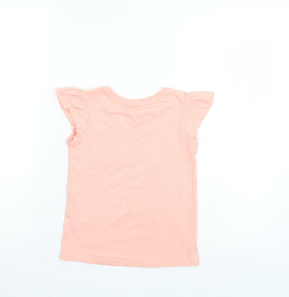 Back view of Nutmeg girls’ pink basic polo, size 5-6, years
