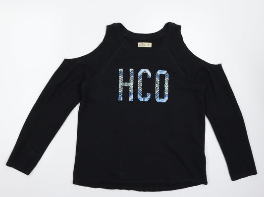 Hollister Womens Black   Pullover Sweatshirt Size M