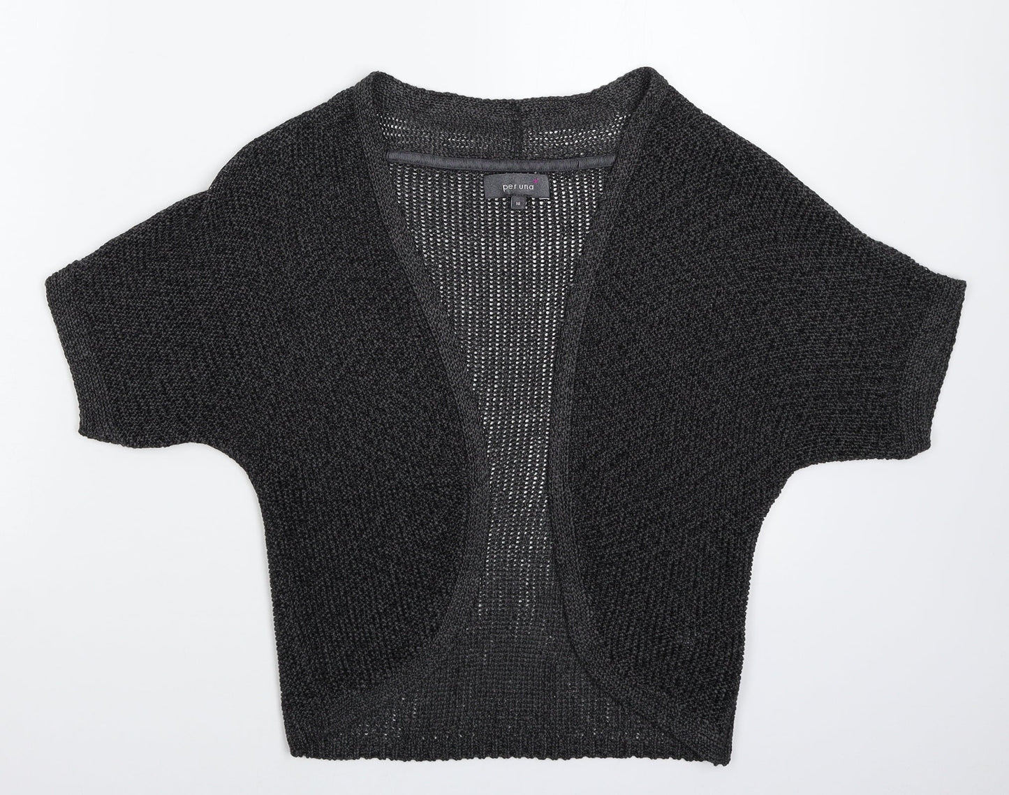 Per Una Womens Grey  Knit Cardigan Jumper Size 10