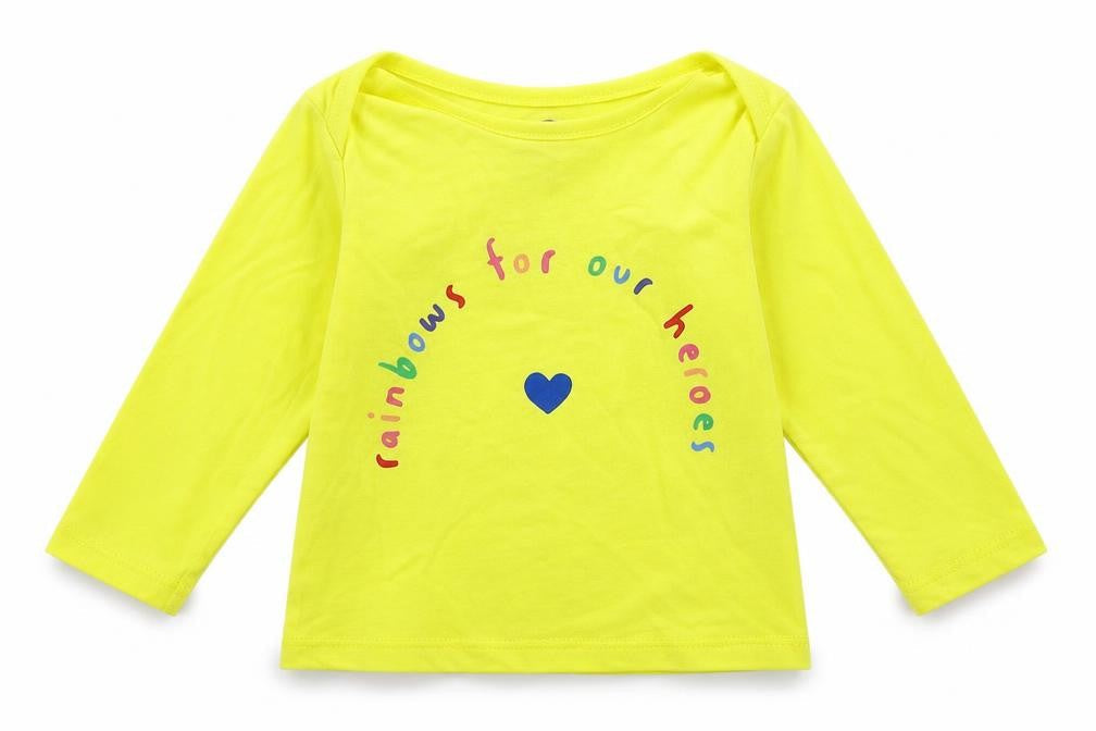Front view of F&F Baby Yellow Basic T-Shirt, size 3-6, Months