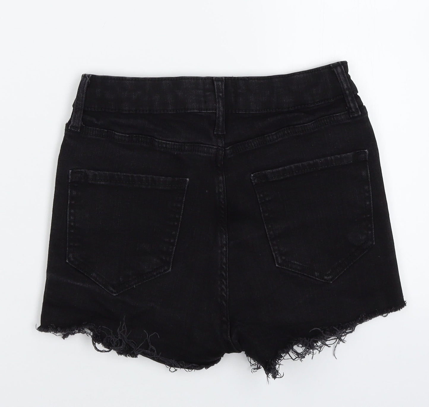 River Island Womens Black  Denim Hot Pants Shorts Size 8