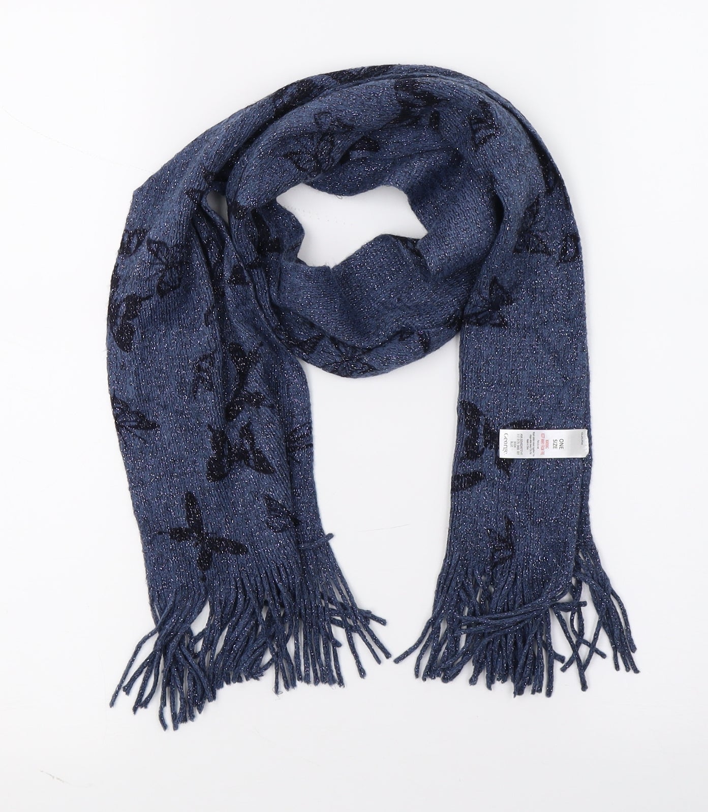 George Girls Blue Geometric  Scarf Scarves & Wraps One Size