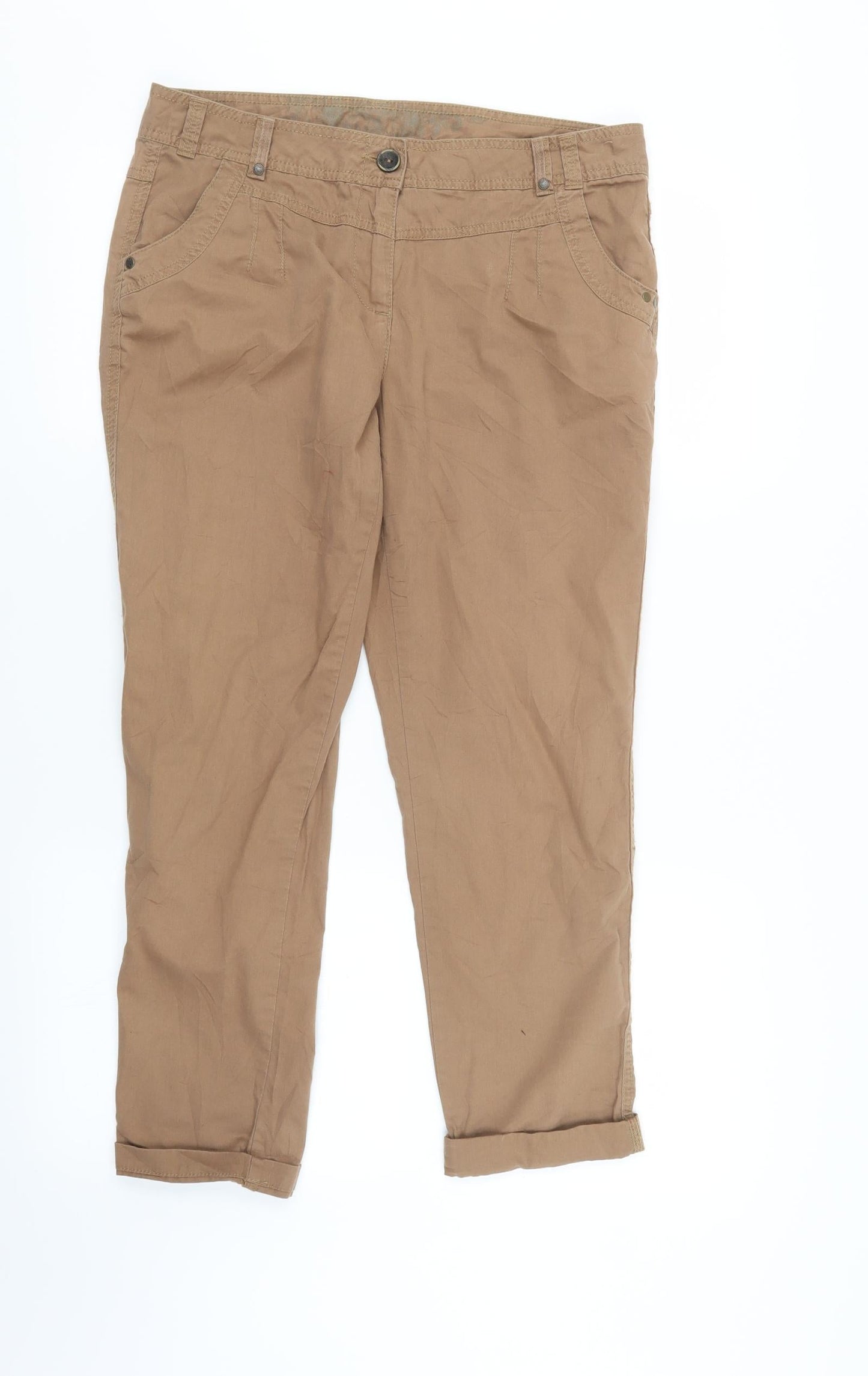 Womens UK Size 12 BHS Regular Fit  Brown Trousers