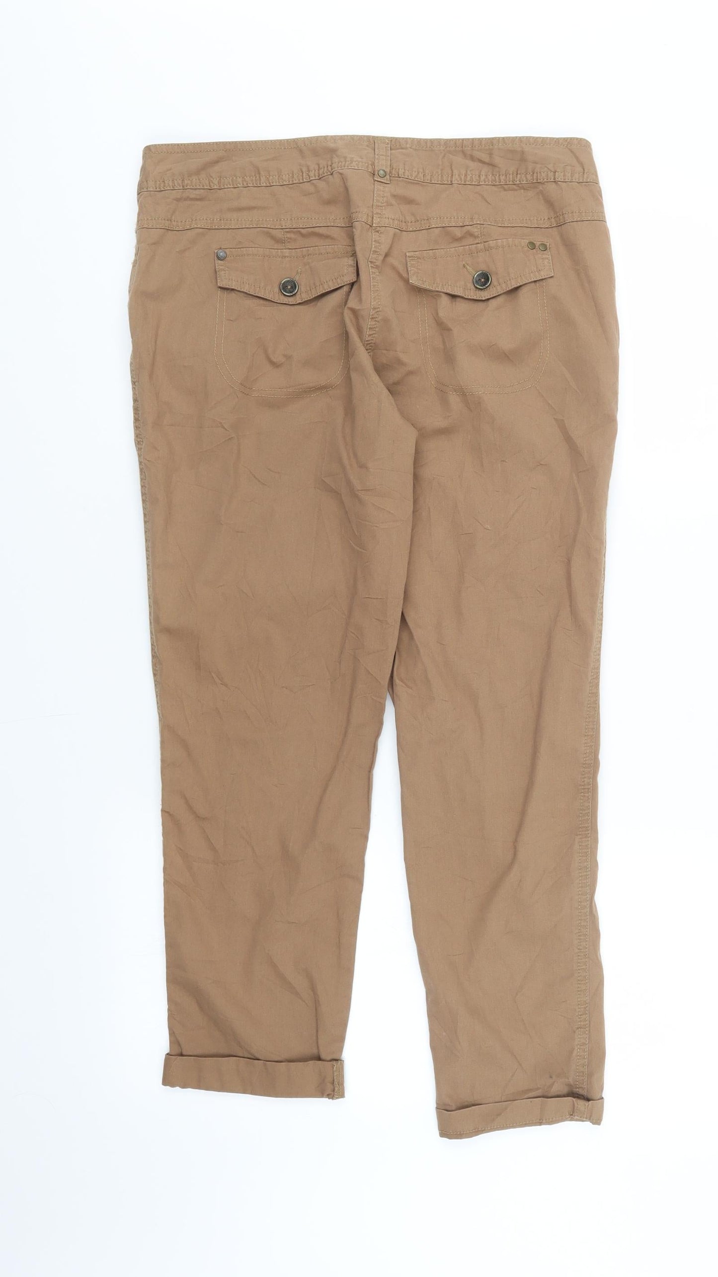Womens UK Size 12 BHS Regular Fit  Brown Trousers