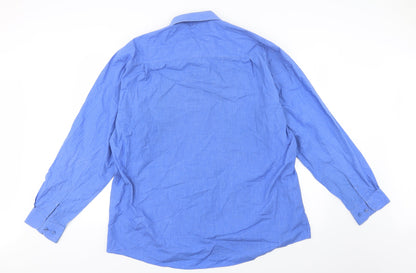 Greenwood Mens Blue    Button-Up Size 17.5