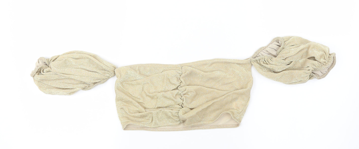 Boohoo Womens Gold   Basic T-Shirt Size 12