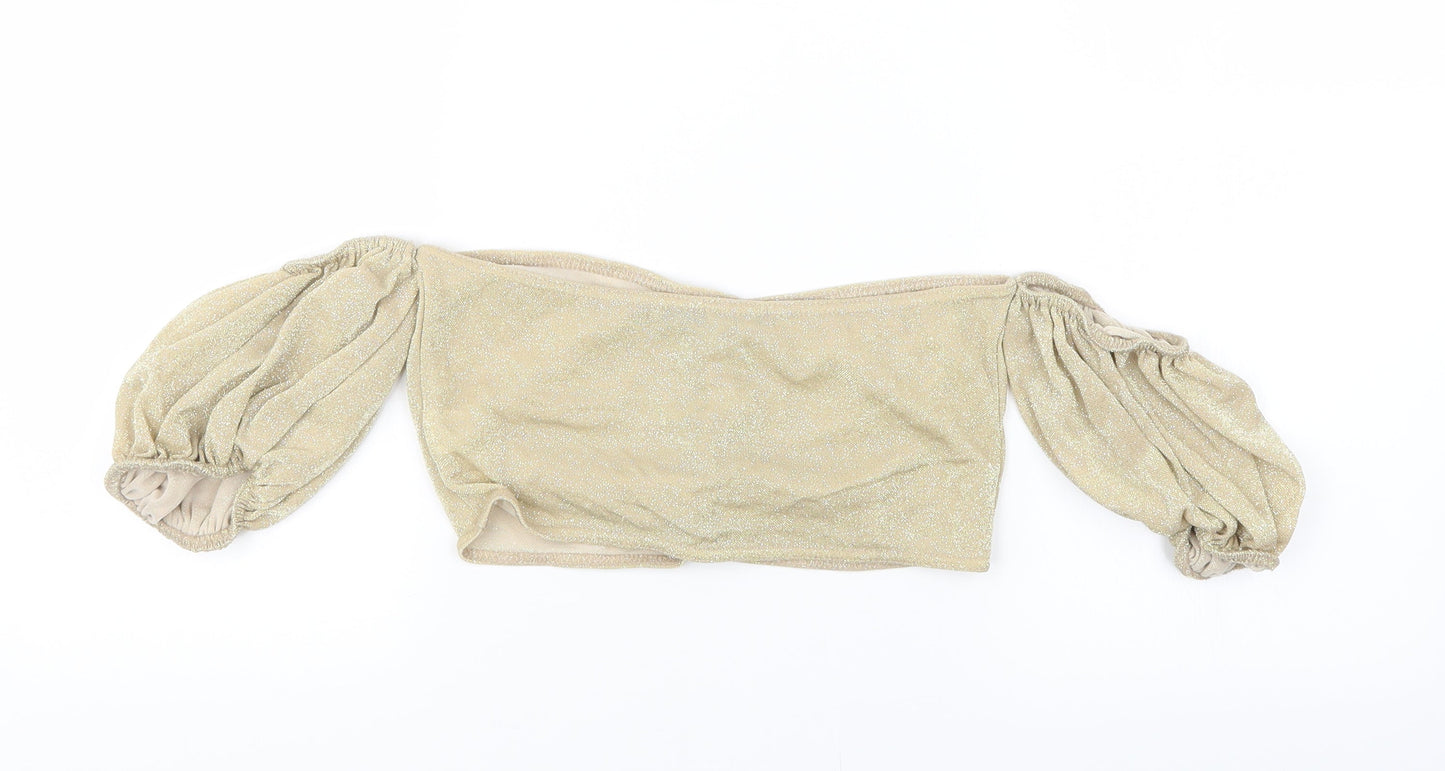 Boohoo Womens Gold   Basic T-Shirt Size 12