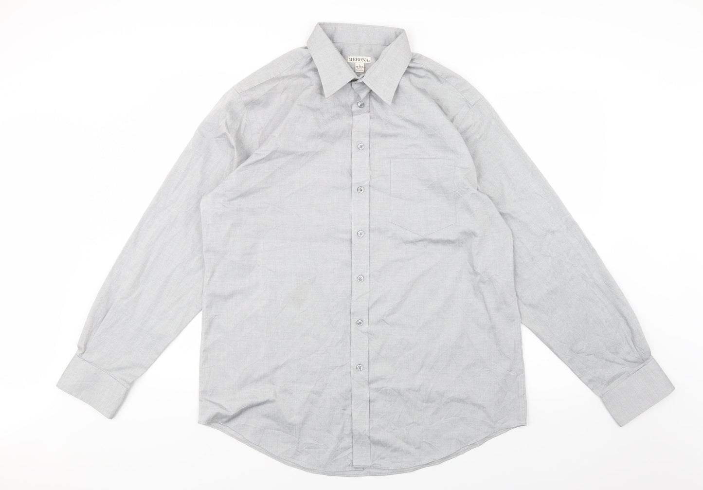 Mens UK Size L Merona Grey  Button-Up Long Sleeve Casual Shirt