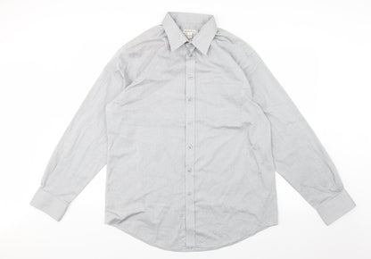 Mens UK Size L Merona Grey  Button-Up Long Sleeve Casual Shirt