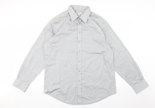 Mens UK Size L Merona Grey  Button-Up Long Sleeve Casual Shirt