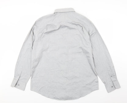 Mens UK Size L Merona Grey  Button-Up Long Sleeve Casual Shirt