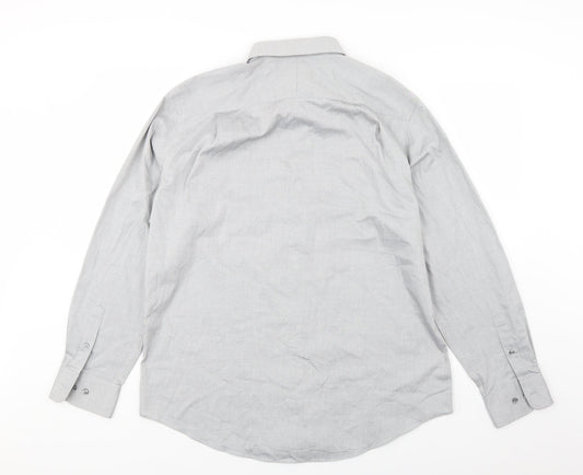 Mens UK Size L Merona Grey  Button-Up Long Sleeve Casual Shirt