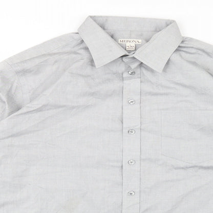 Mens UK Size L Merona Grey  Button-Up Long Sleeve Casual Shirt