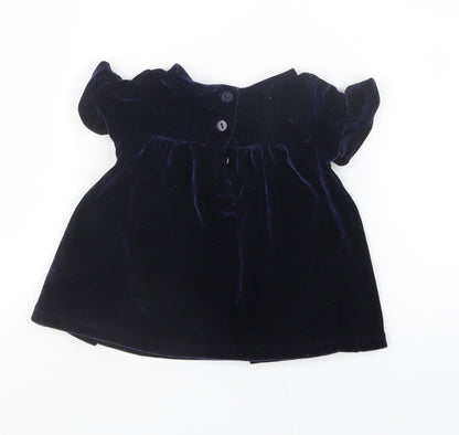 M&Co Girls Blue   Fit & Flare  Size 0-3 Months