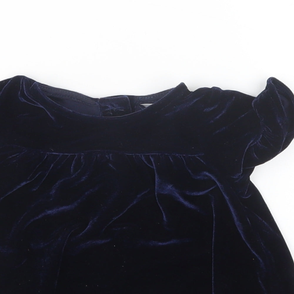 M&Co Girls Blue   Fit & Flare  Size 0-3 Months