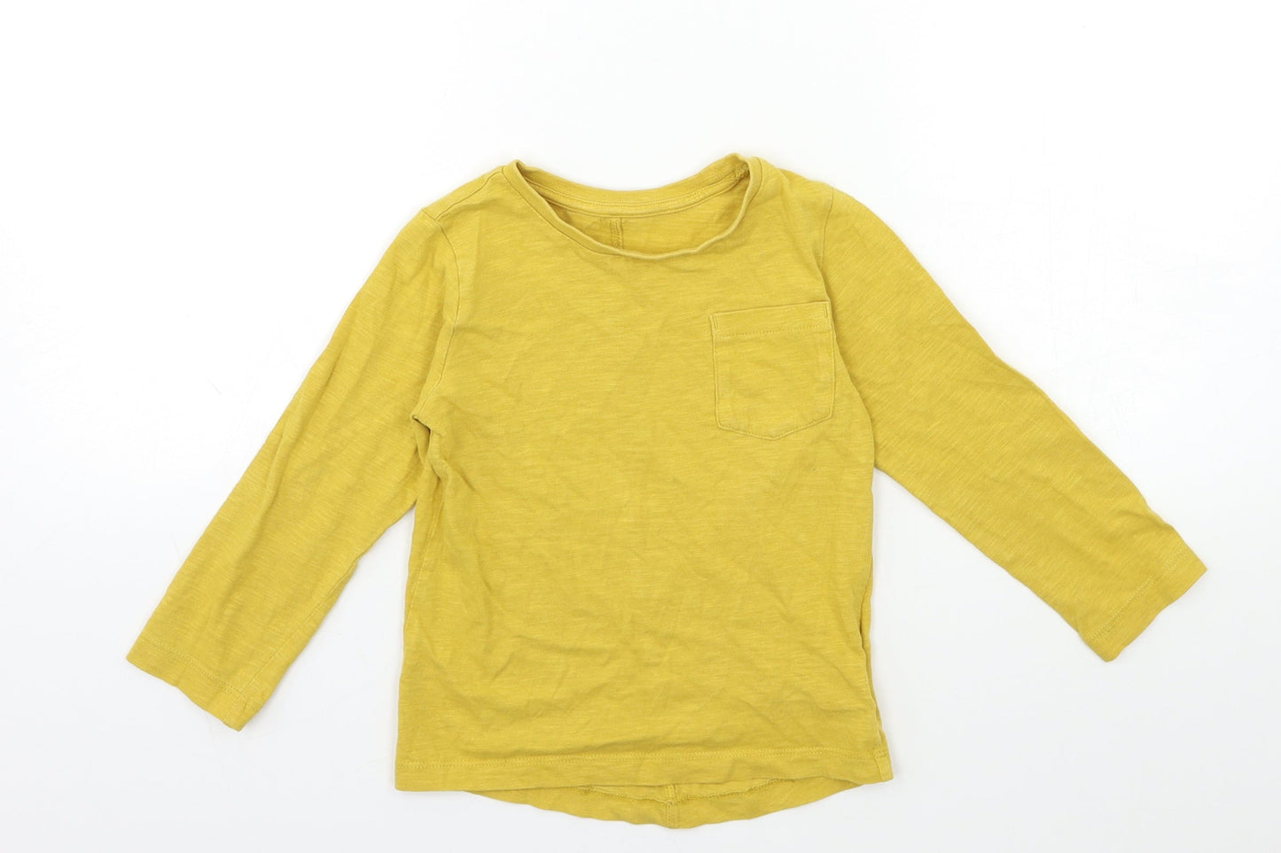 mamas & papas Girls Yellow   Basic T-Shirt Size 2-3 Years