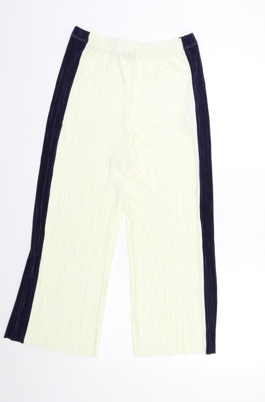 Topshop Womens Beige Striped  Trousers  Size 12 L24 in