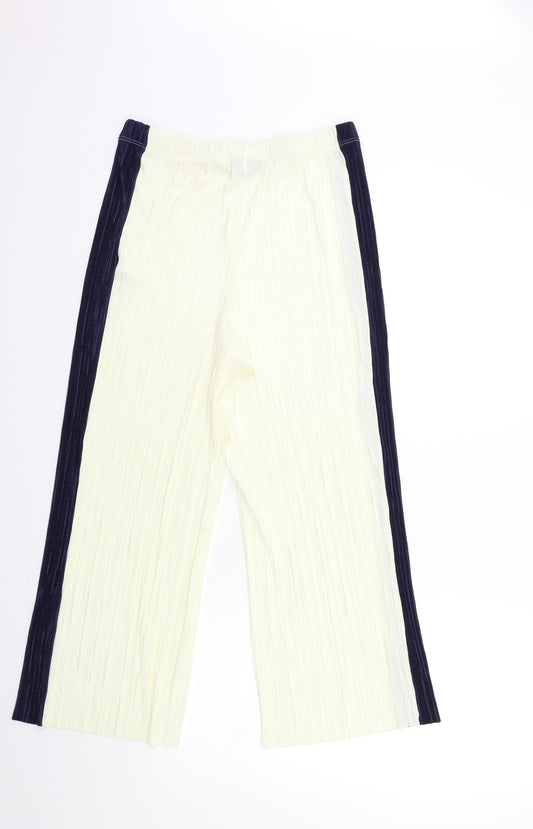 Topshop Womens Beige Striped  Trousers  Size 12 L24 in