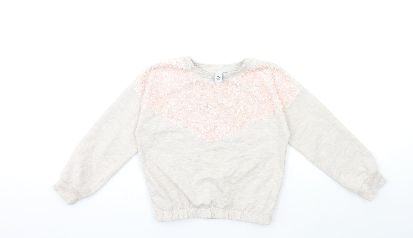TU Girls Grey   Pullover Sweatshirt Size 8 Years