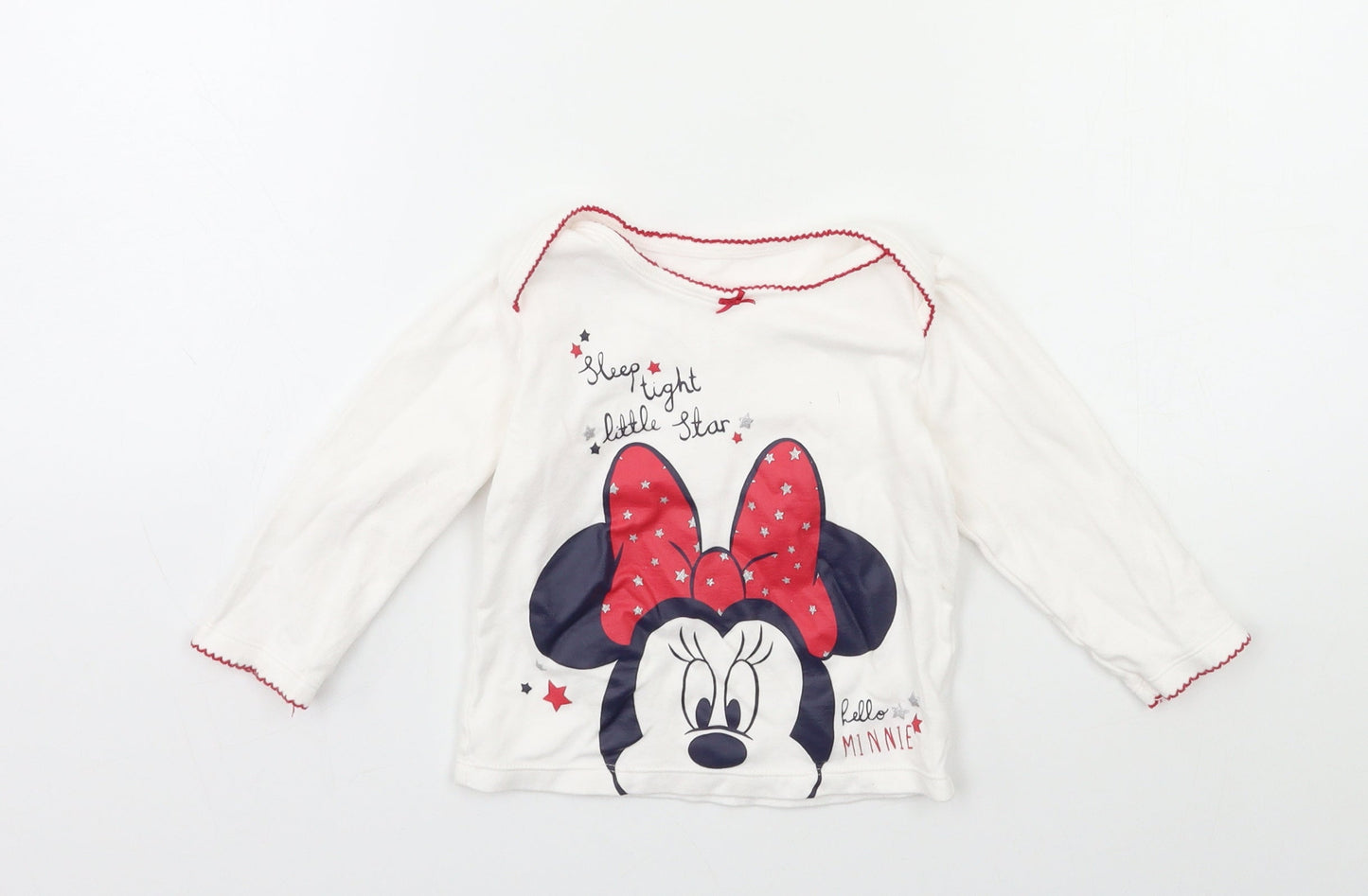 George Baby White   Basic T-Shirt Size 12-18 Months  - Minie Mouse