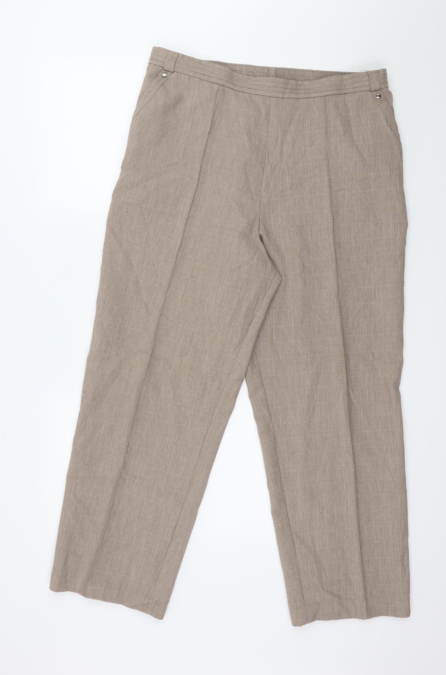 Womens UK Size 10 Marks and Spencer Regular Fit  Brown Trousers