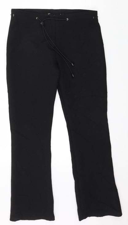 Womens UK Size 12 Preworn Regular Fit  Black Trousers