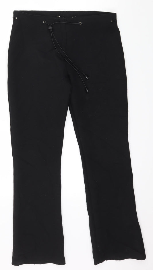 Womens UK Size 12 Preworn Regular Fit  Black Trousers