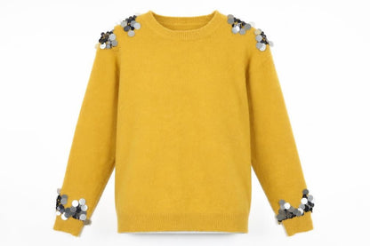Blue Vanilla Womens Yellow  Knit Pullover Jumper Size S