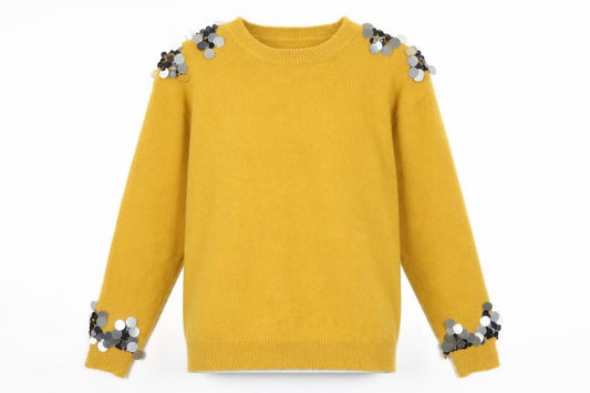 Blue Vanilla Womens Yellow  Knit Pullover Jumper Size S