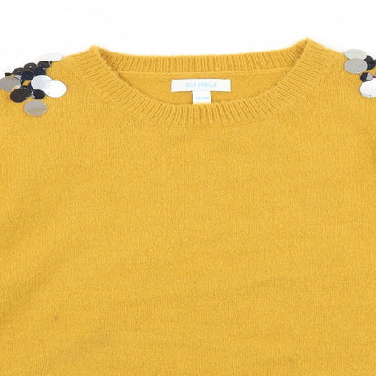 Blue Vanilla Womens Yellow  Knit Pullover Jumper Size S