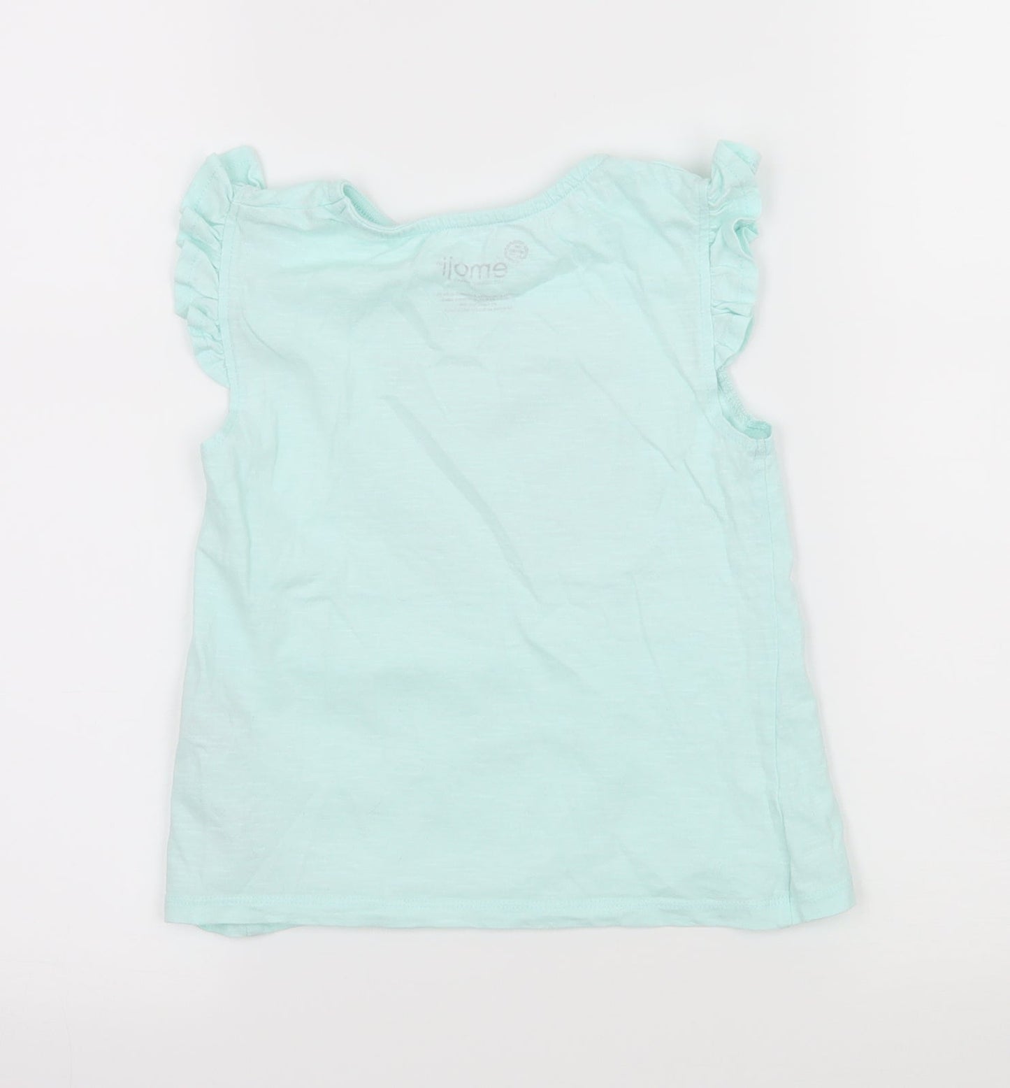 Emoji Girls Blue  Jersey Basic T-Shirt Size 5-6 Years  - Mermaid Emoji