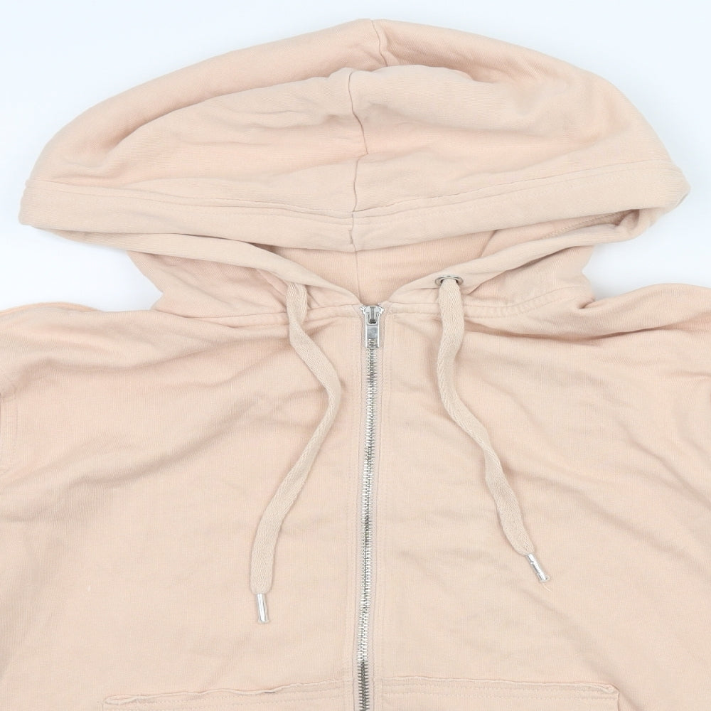 H&M Womens Orange  Jersey Full Zip Hoodie Size S