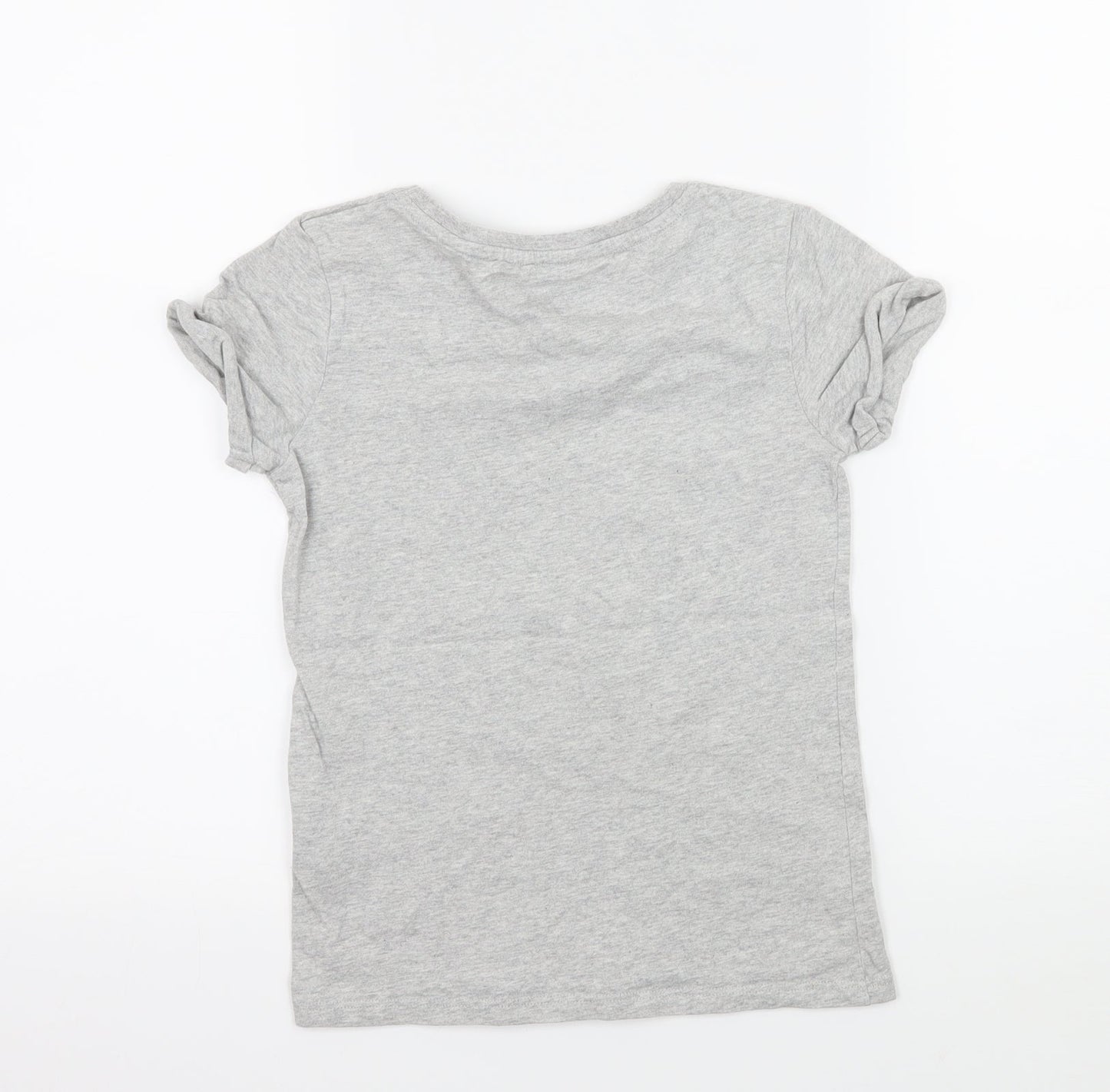 NEXT Girls Grey Geometric Jersey Basic T-Shirt Size 8 Years  - Girl Power