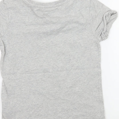 NEXT Girls Grey Geometric Jersey Basic T-Shirt Size 8 Years  - Girl Power