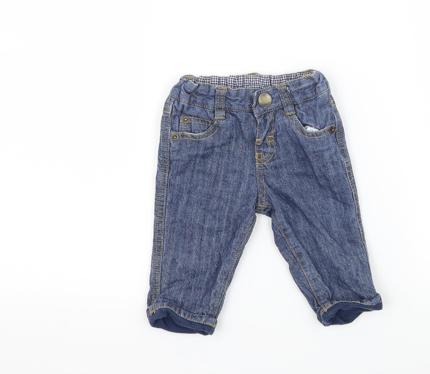 John Lewis Boys Blue  Denim Capri Jeans Size 0-3 Months