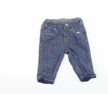 John Lewis Boys Blue  Denim Capri Jeans Size 0-3 Months