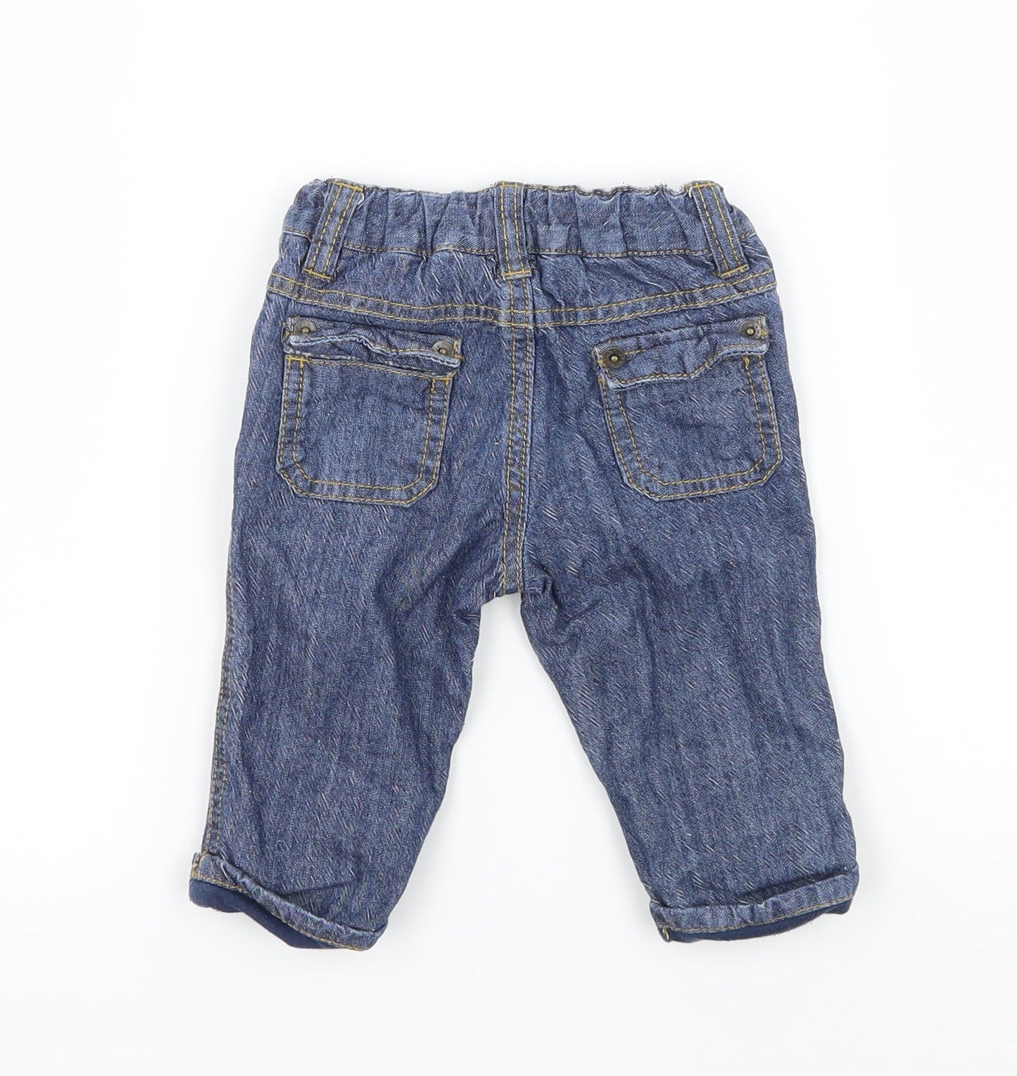 John Lewis Boys Blue  Denim Capri Jeans Size 0-3 Months