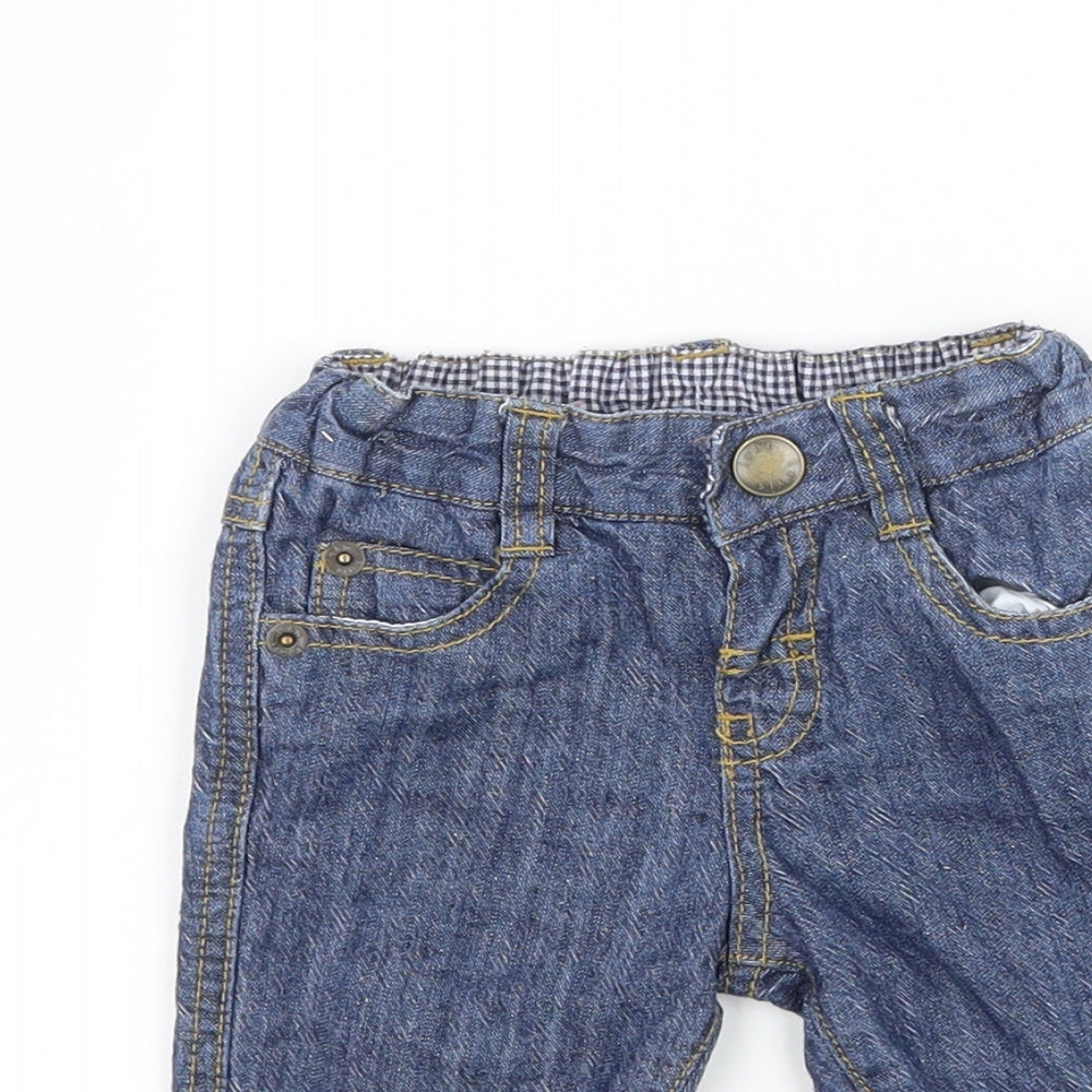 John Lewis Boys Blue  Denim Capri Jeans Size 0-3 Months