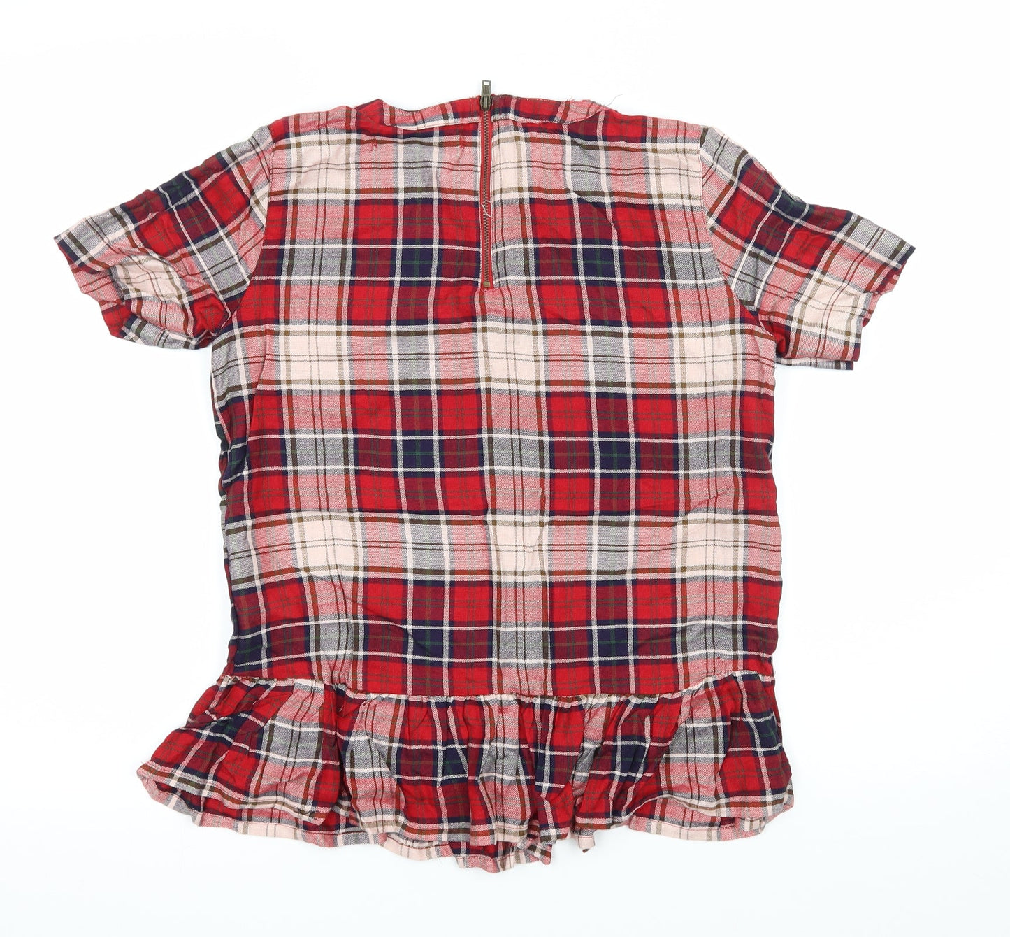 Atmosphere Womens Red Check  Basic Blouse Size 8
