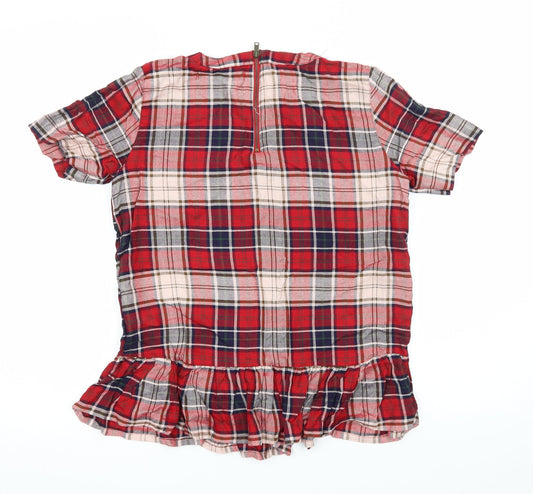 Atmosphere Womens Red Check  Basic Blouse Size 8