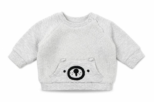 F&F Baby Grey  Jersey Pullover Jumper Size 0-3 Months  - Bear