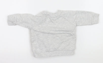 F&F Baby Grey  Jersey Pullover Jumper Size 0-3 Months  - Bear