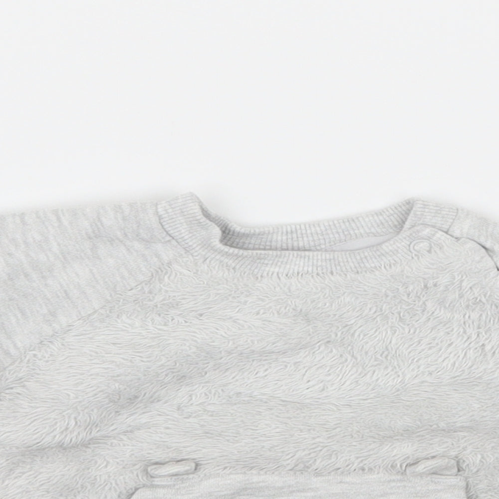F&F Baby Grey  Jersey Pullover Jumper Size 0-3 Months  - Bear