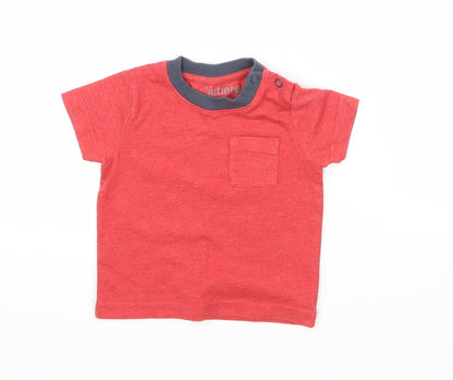 Additional front view of Nutmeg boys’ red jersey basic t-shirt, size 3-6, months