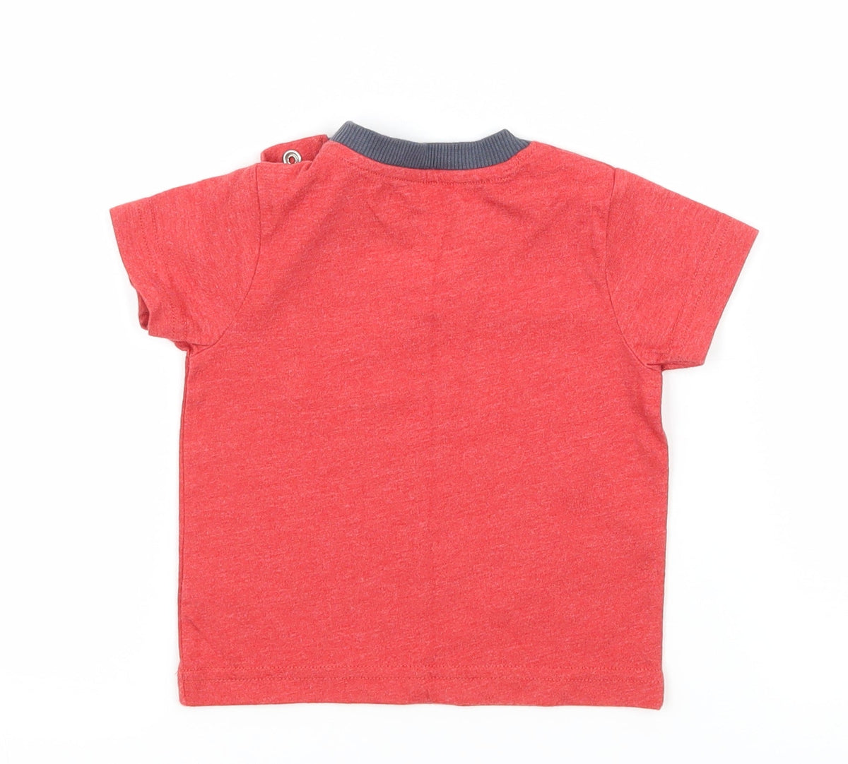 Back view of Nutmeg boys’ red jersey basic t-shirt, size 3-6, months