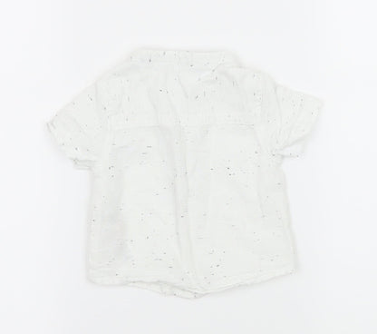 Back view of Primark boys’ white basic button-up, size 3-6, months