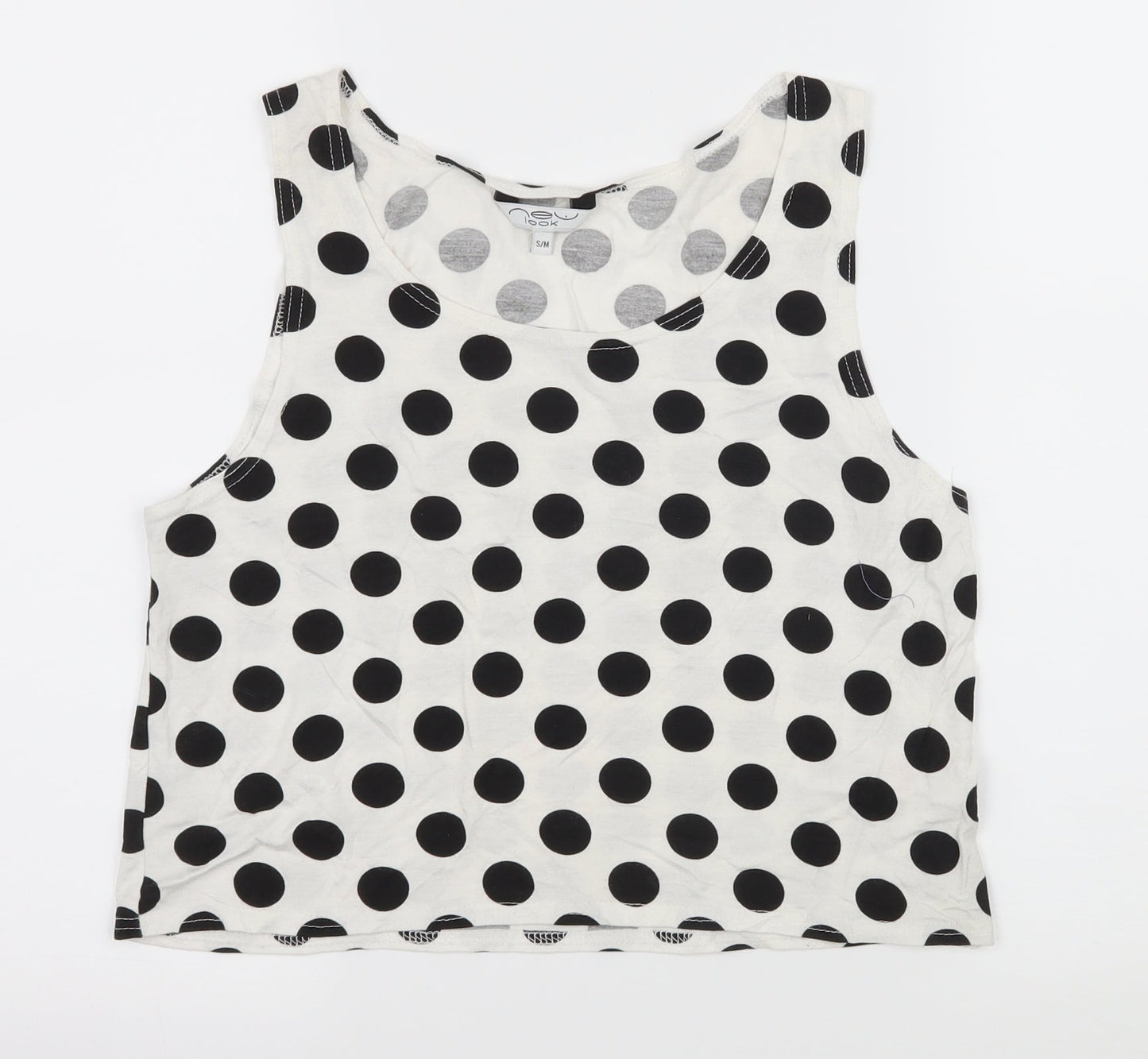 Womens UK Size S New Look White Basic Tank